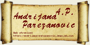 Andrijana Parezanović vizit kartica